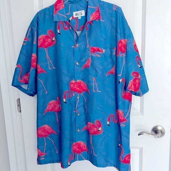 Uzzi Flamingo Amphibious Wear Hawaii Shirt - Picture 2 of 7